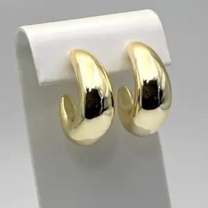14K Gold Plated Chunky Hoop Earrings | Bold Minimalist Statement Jewelry