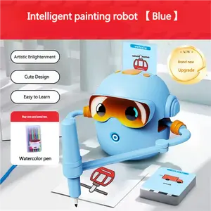 Cute Intelligent Painting Robot With Voice Broadcast And Flash Cards Kids Educational Art Drawing Toy