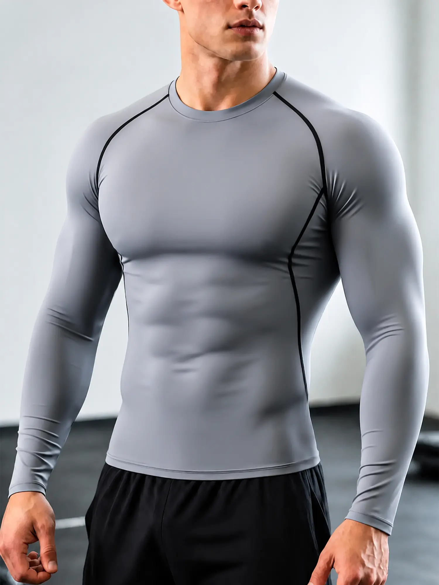 Men's Compression Shirts Long Sleeve Quick Dry Athletic Workout Tops Tight Fit Muscle Fit Gym Running Shirts Moisture Wicking Base Layer Sports Tee for Men Fitness Training Casual Activewear Undershirt