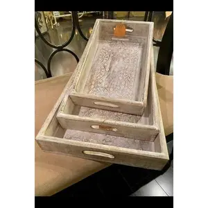 white distressed trays