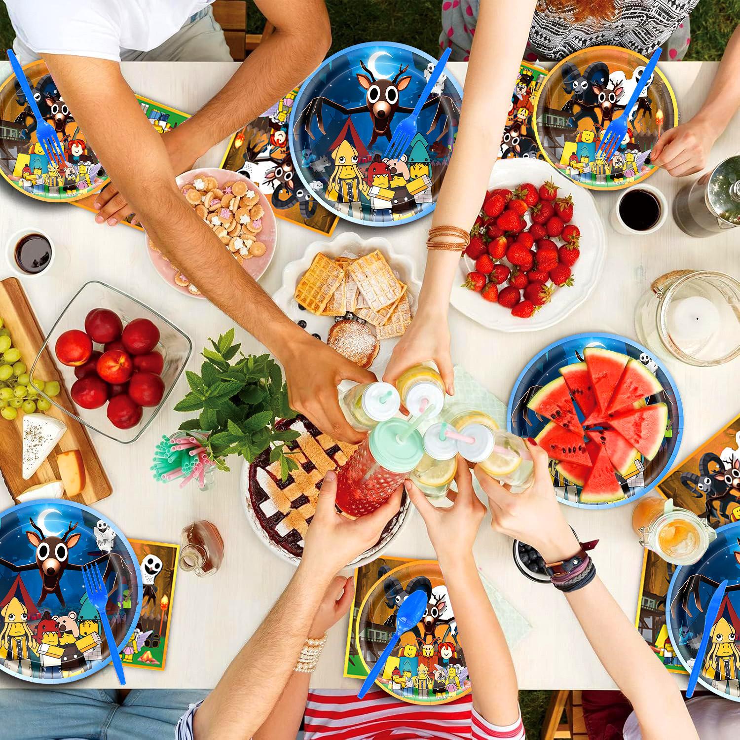 [Roblox] Roblox Toy Ninety Nine Nights-Themed Birthday Party Decoration Set — Banner, Cake Toppers, Balloons, & Party Favors | Create a Spectacular Celebration no roblox gift card Gold Graduation Supplies Kit