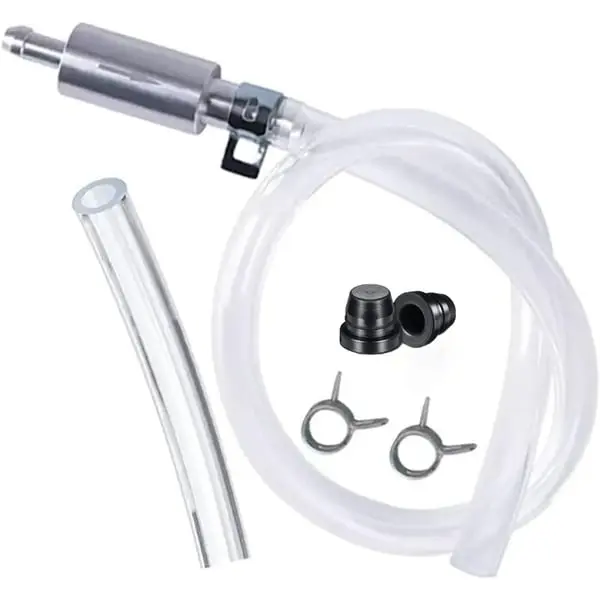 Brake Bleeder Hose Kit with 1-Way Check Valve, Durable Aluminum & Rubber Sealed Design, Car Repair Tools, Simple Setup for 1 Person, Suitable for Cars & Bikes, Easy Installation for Trucks