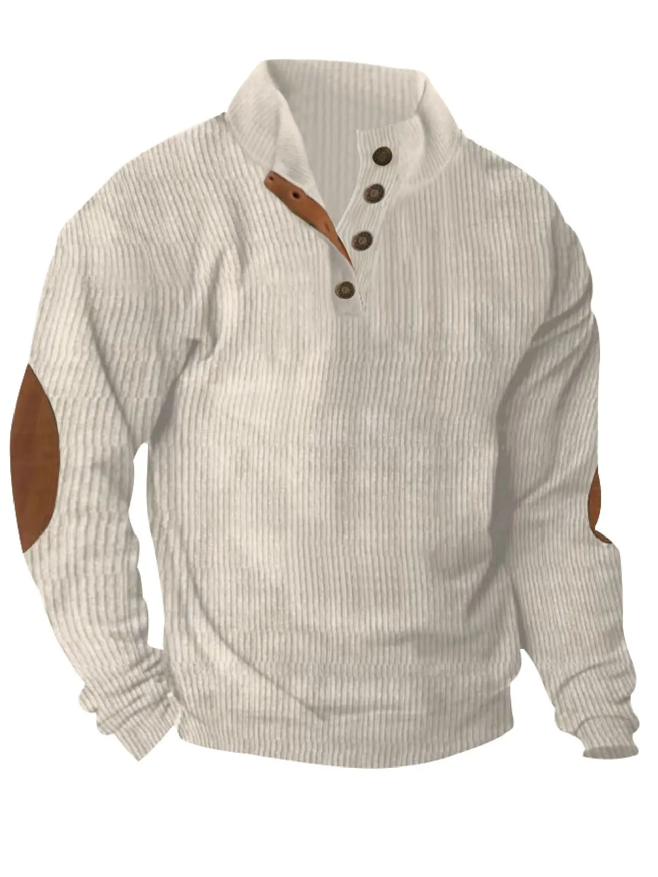 Men's Corduroy Pullover Winter Sweater, Warm No Cap Sweatshirt, Casual Style, Perfect for Daily Wear and Seasonal