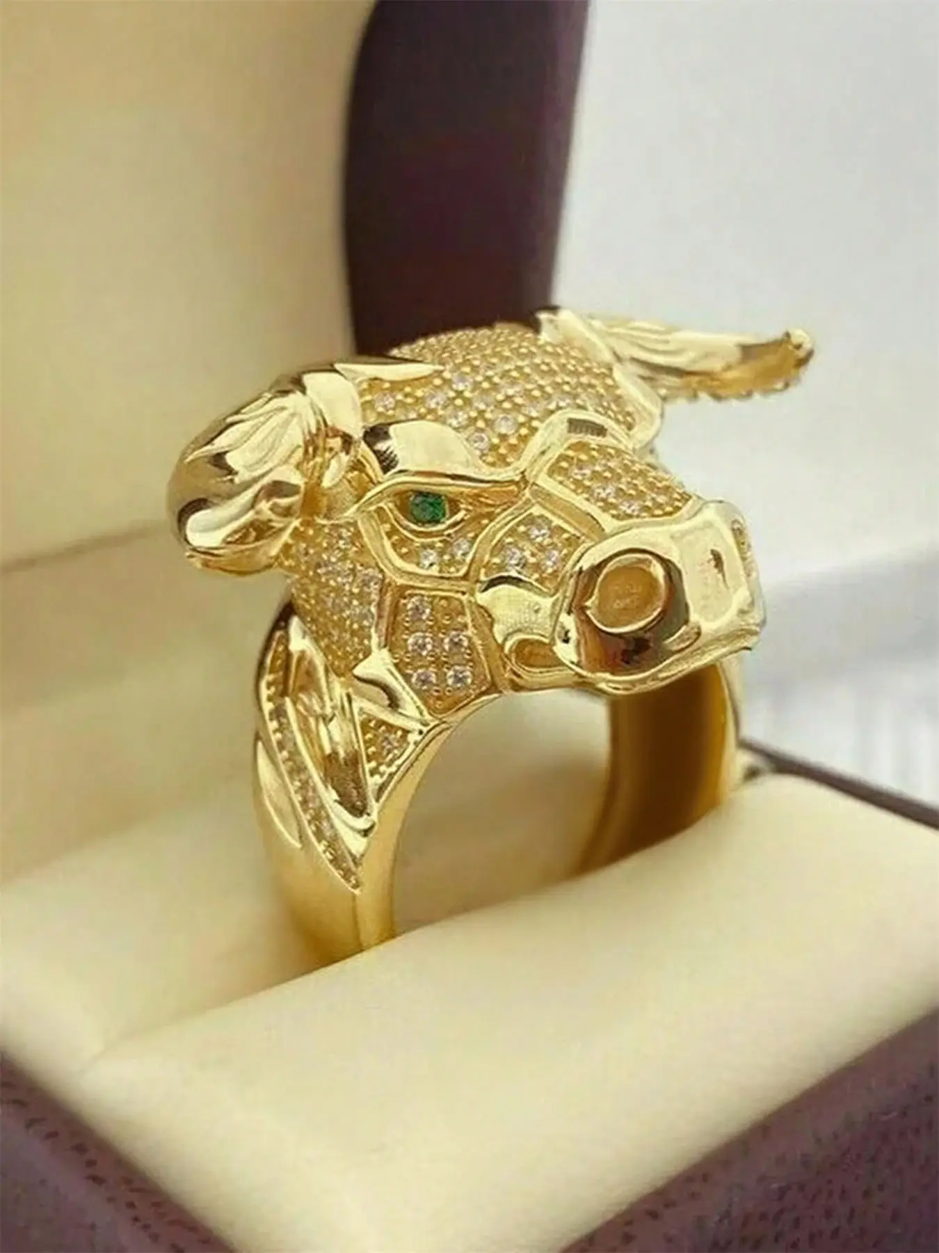 1 PC Fashion Cubic Zirconia Highland Cow Ring For Women For Wedding Engagement Party Jewelry Valentine's Day Gift Fashion Rings