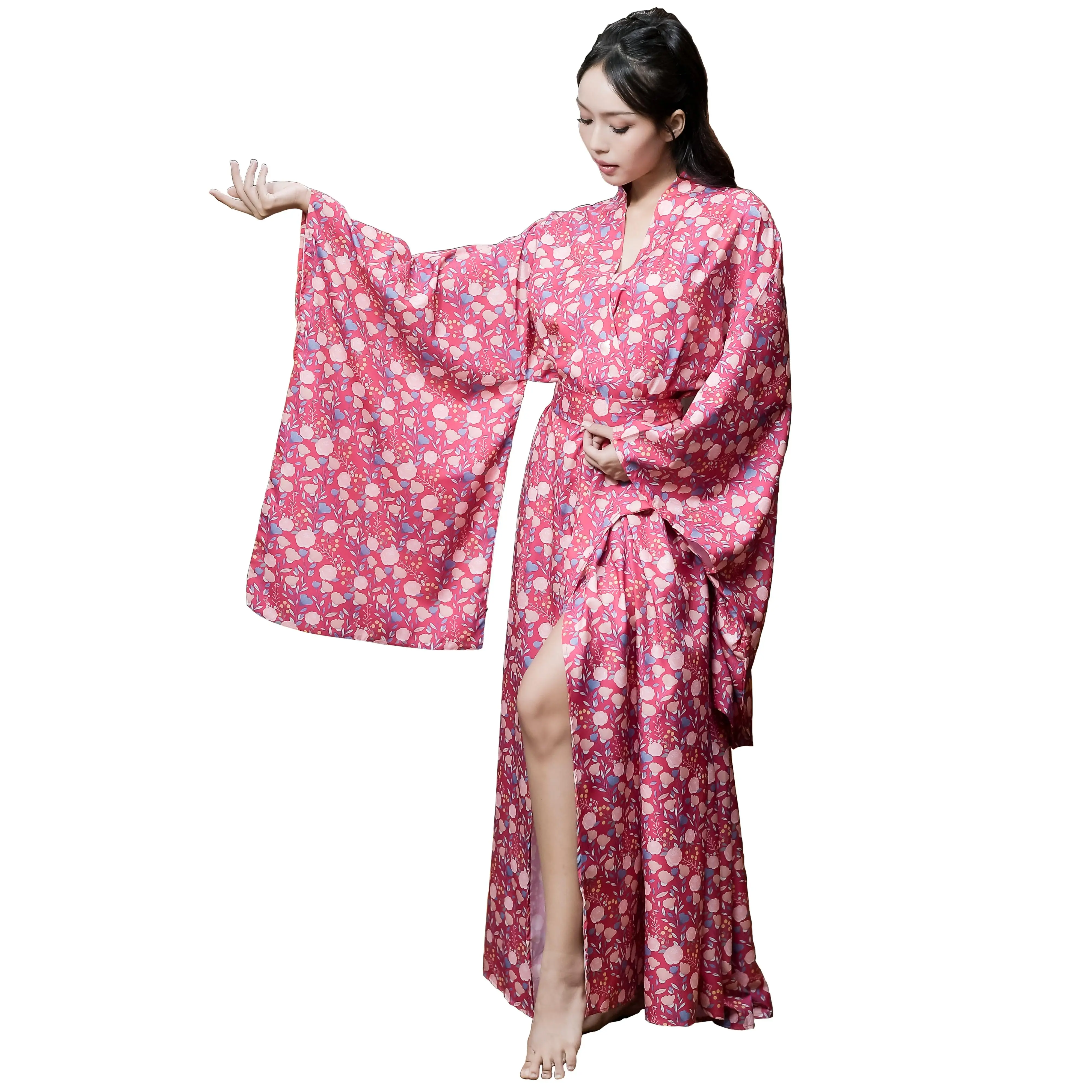 NA'RAK Women's Yukata Kimono Robe : Pink Floral