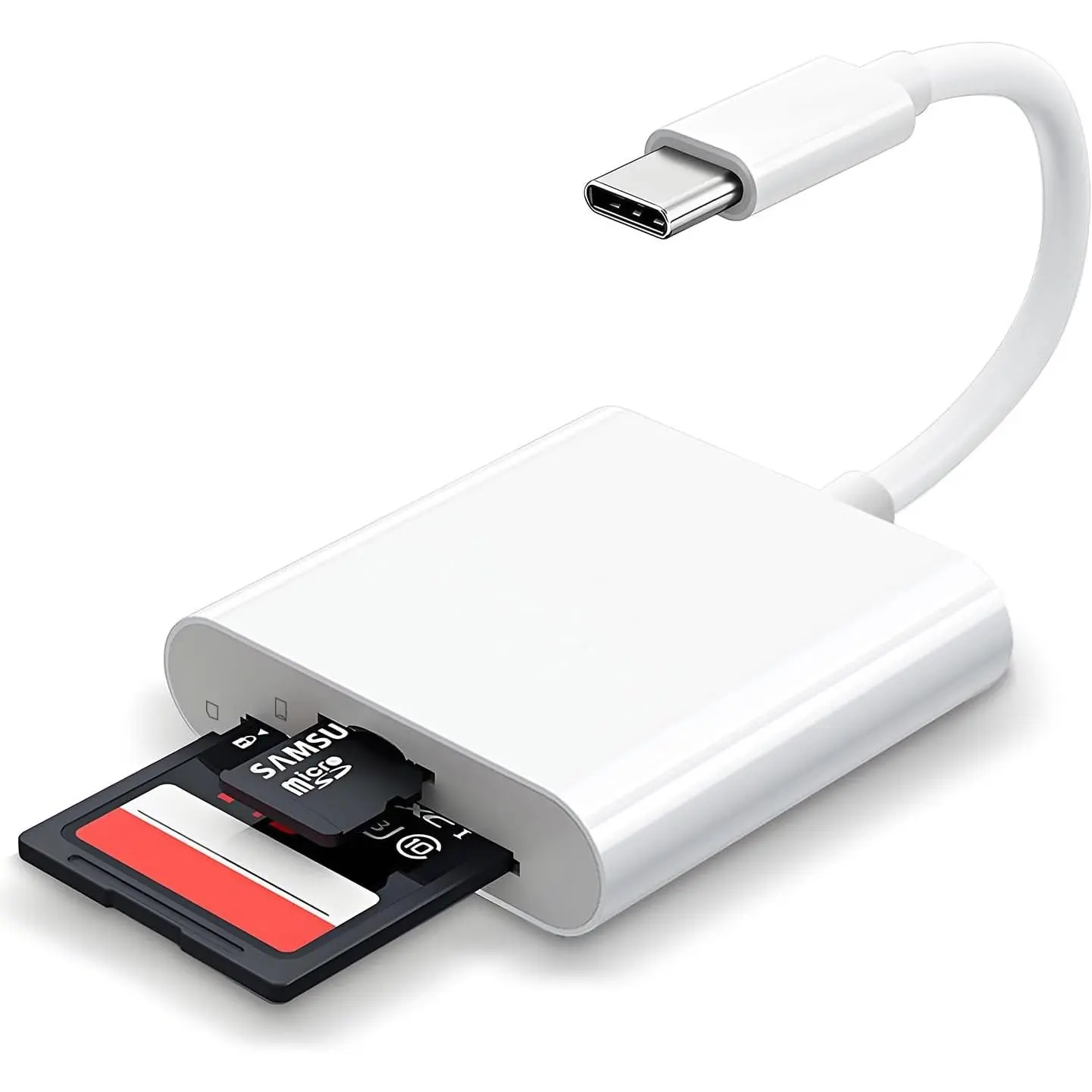 USB C SD Card Reader for  15 16/iPad/MacBook/,Type C Memory Trail Camera Card Adapter,USB-C Type C SD Reader Supports SD and MicroSD Memory Card Adapter, 2 Slots Plug and Play