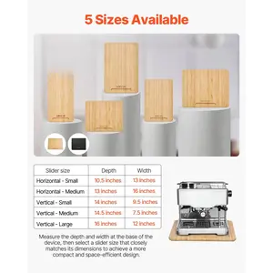 VEVOR Appliance Slider, Small 10.5x 13-inch, Rolling Sliding Tray with Rubber Wheels Hollow Handle, Easy to Clean, Appliance Rolling Tray for Coffee Maker, Kitchen Countertop, Natural Wood