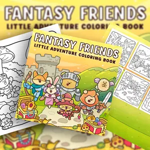 1PC Fantasy-themed coloring book, warm-colored cute animal adventure patterns, thick leak-proof paper, stress-relief doodle drawing book, Doodle Pad, great for parent-child interaction and entertainment, perfect Valentine's Day gift, adult coloring book