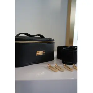 Laced Hair Velcro Roller Set - 24 Piece Multi-Pack with 3 Sizes, 9 Gentle Clips & Vegan Leather Bag for Big Bouncy Curls