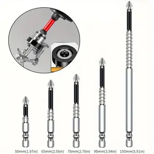 5/10/12/15/30 Sets of K5 Anti-slip Drill Bit High Magnetic Power Screwdriver Drill Bit Kits, Anti-slip Magnetic Electric Screwdriver Kits, with Sizes of 50mm, 65mm, 70mm, 75mm, 90mm, and 150mm.