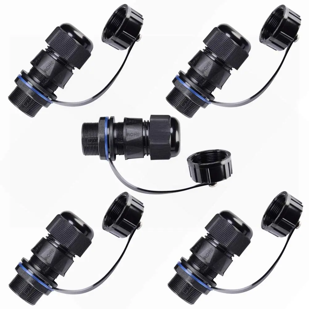5PCS Panel Mounting CAT6 RJ45 IP68 Waterproof Connector | Cat5/5e/6, Ethernet LAN Cable Coupler, with Waterproof/Dust Cap Cover, for Outdoor Network
