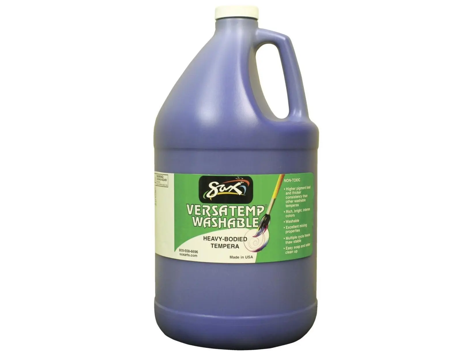 Chroma Acrylics 1592689 Sax Versatemp Washable Heavy Bodied Tempera Paint Kit, Primary Blue
