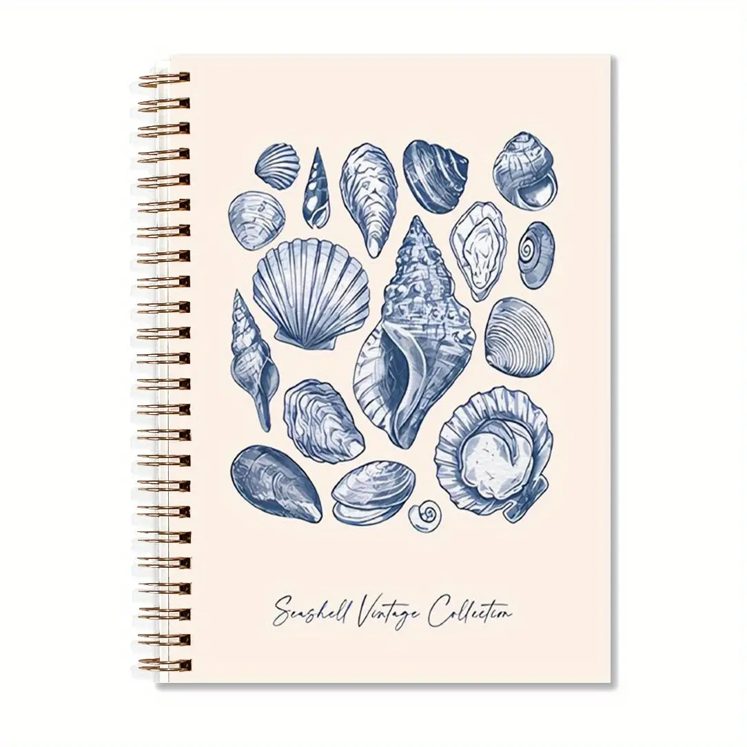 1pc Realistic Scenery, Seaside Paths, Seashells Notebook Journal Perfect Gifts for Friends Writing Notebook Diary NoteBook Office Stationery School Supplies Birthday Christmas Gift 5.5x8.3in with 50 Pages