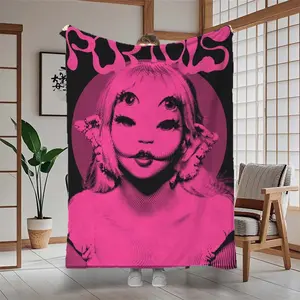 1 piece of Melanie Martinez pattern printed blanket, soft, warm and durable, perfect for sofa, bed, office or camping trip essentials