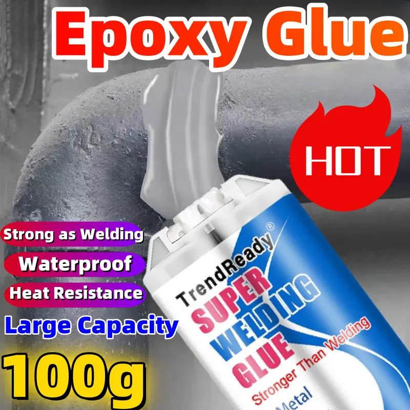 1PCS Heavy Duty AB Epoxy Adhesive Super Glue, Waterproof and Wear-Resistant Strong Bonding Epoxy Casting Glue with Accessories, Multi-Purpose Fast Repair for Tile, Metal, Plastic, Ceramics, Wood, Oil-Resistant Industrial Strength Repair Glue