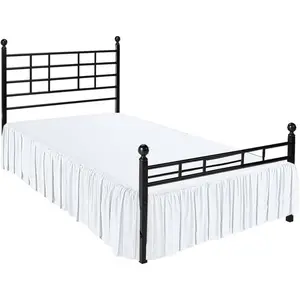 Ruffle Bed Skirt with Split Corners, Microfiber Dust Ruffled for a Perfectly Tailored Bedding Ensemble, Wrinkle and Fade Free,, Twin Size 15 Inch Drop, White