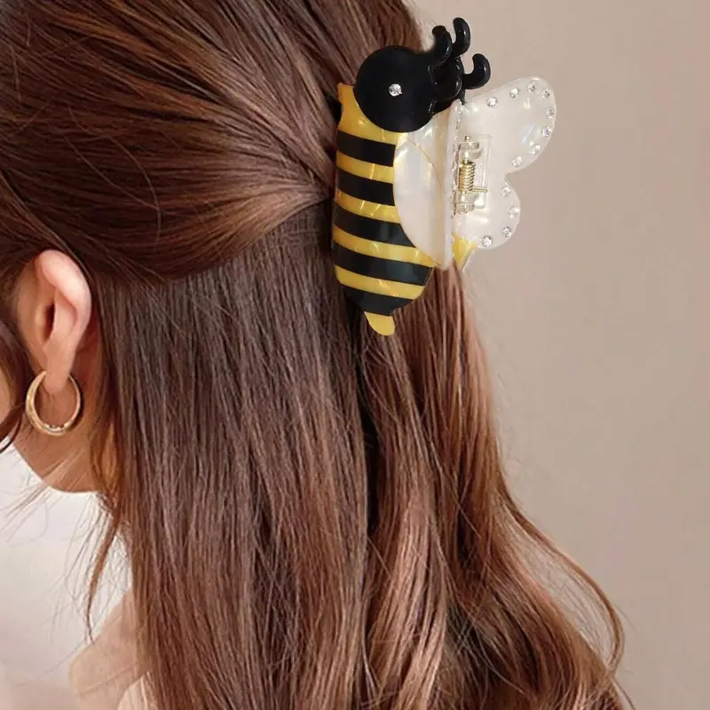 Cute Bee Design Hair Claw, Super Cute Clips, Fashionable Hair Accessories for Women & Girls, Minimalist Headwear Suitable for Thick Hair, Fun Claw Clips, Hair Decor