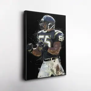 Junior Seau Wall Art ? Los Angeles Chargers  Print, NFL Football Decor, Framed Poster Gift for Fan Room, Man Cave, or Office ( Unframed - Print Only )