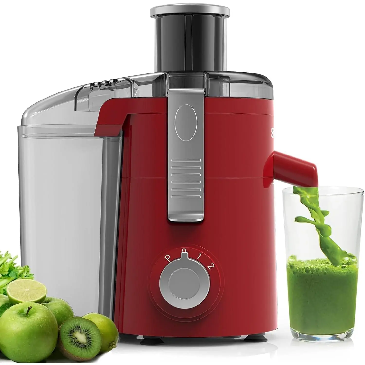 Compact Centrifugal Juicer Machine for Small Kitchens - 350W Power Model, 3-Speed Multi-Setting Design, 2.5" Large Feed Chute, Stainless Steel Filter, Fast Juicing Capability, Compact Centrifugal Juicers, Fast Centrifugal Juicers
