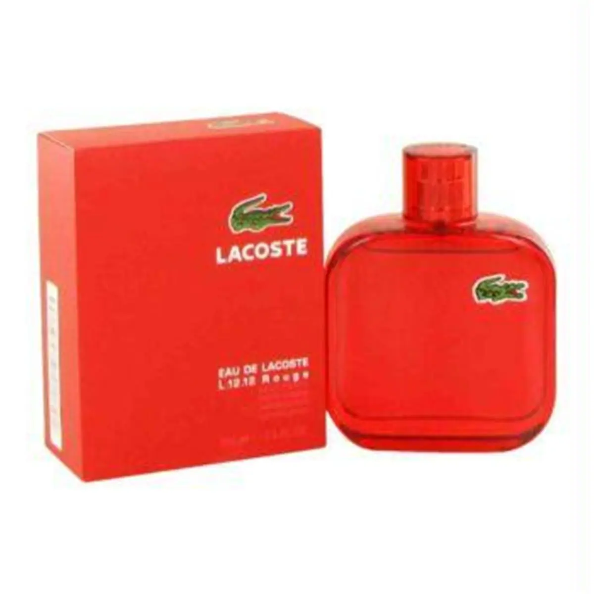 LACOSTE Eau de Lacoste L.12.12 Rouge for Men, 3.3 fl oz Eau de Toilette Spray, Aromatic Fragrance Cologne