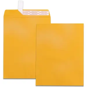 100 Pack Self Seal Manilla Envelopes 10x13, Catalog Envelopes Yellow Brown Large Envelopes with Peel and Seal Flap for Mailing, Organizing and Storage