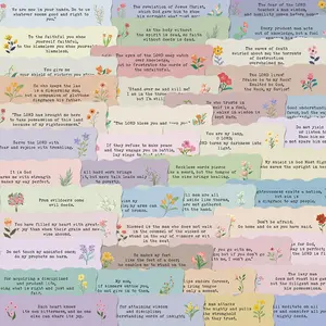 Bible Verse Sticker, 50pcs/set Colorful Flower Pattern Self Adhesive Decorative Stickers, Fun Stickers, DIY Decals for Water Bottle, Laptop, Cellphone, Phone Case, Scrapbooking