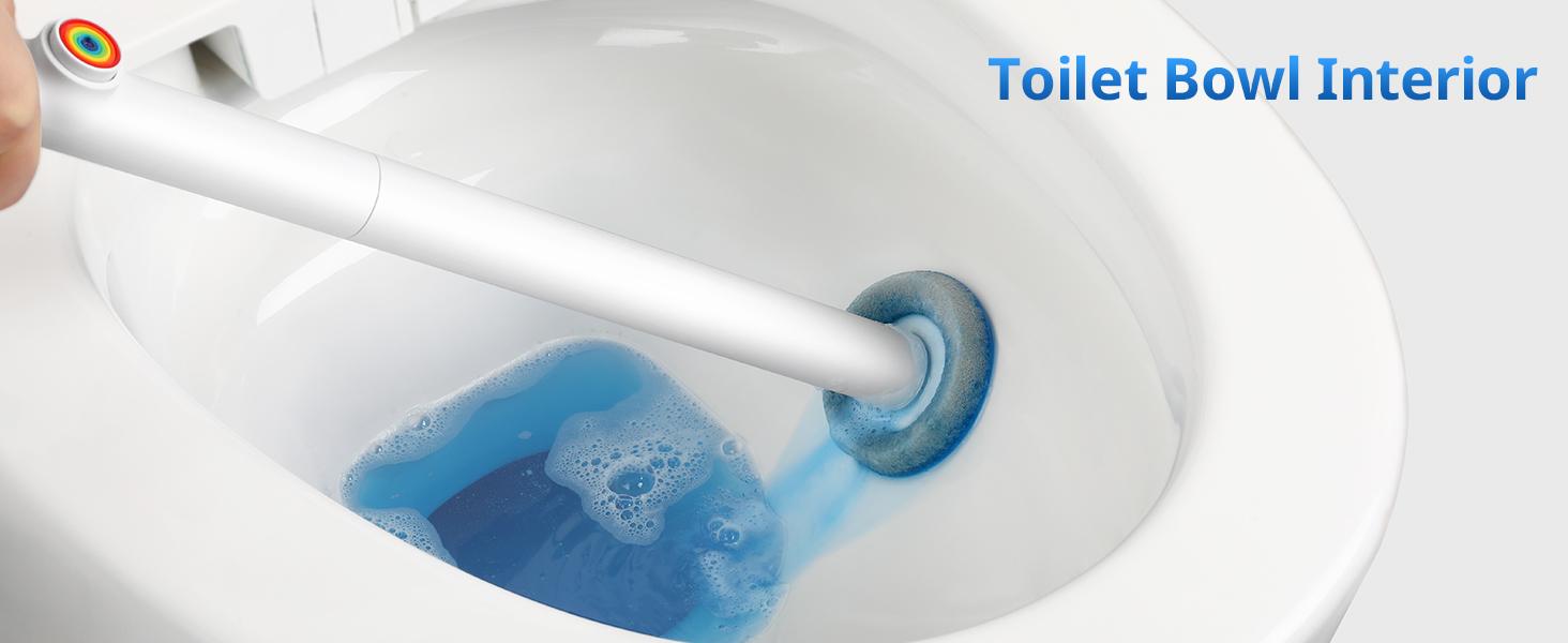 Disposable Toilet Cleaner Wand & Holder Set, Wall Mounted Toilet Bowl Brush Kit with 12 Refill Heads, Hygienic Cleaning System for Bathroom & RV