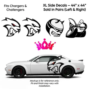 Dodge Charger / Challenger Side Decals – 44” XL Vinyl (Pair) | StreetKingsCustoms