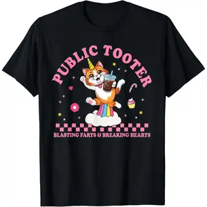 Public Tooter Funny Inappropriate Embarrassing Cat Meme T-Shirt