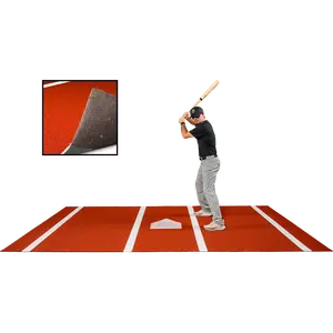 6 × 12 Proball Baseball Hitting Mat - Clay Nylon, Painted Plate, Urethane-Coated Backing