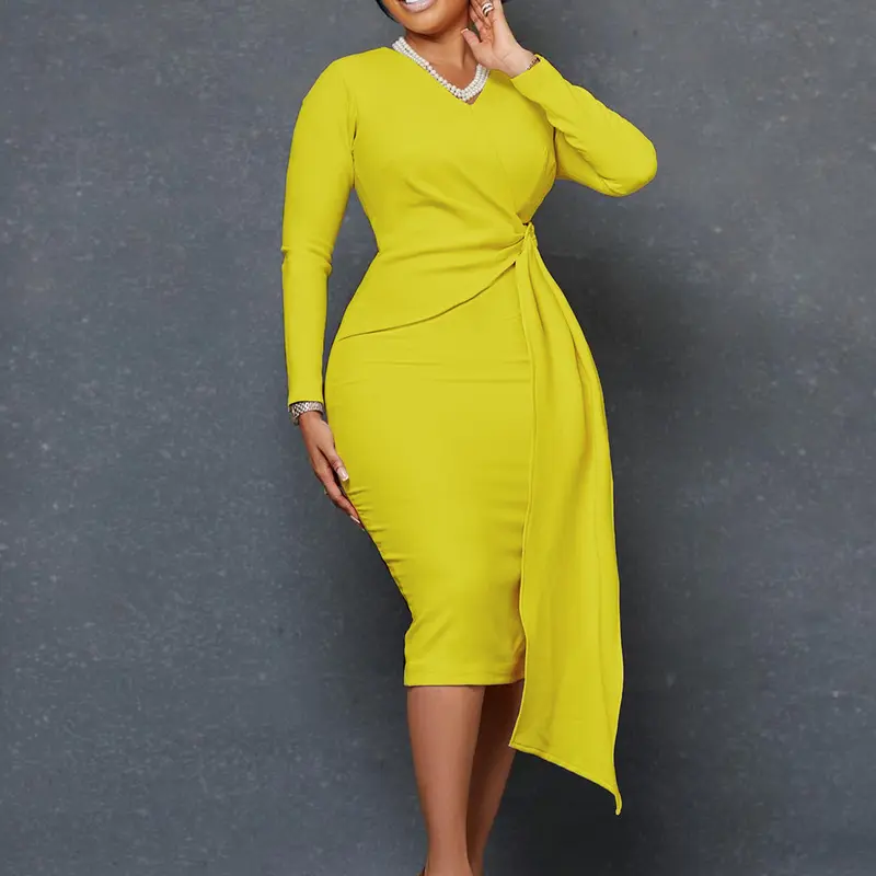 long sleeve high neck floral dress Long Sleeve Mock Neck Waist Elastic with Tie Dress
