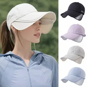2-Pack Women's Summer Large Brim Sun Protection Hat Outdoor Sports Dubill Cap Sunade Hat UV Protection Wide Brim Fiing Cap