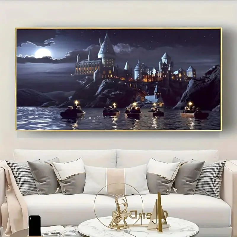 Castle Pattern DIY Diamond Arts Colorful Handicraft Painting Kit without Frame, DIY 5D Diamond Arts Colorful Painting Kit, Wall Art Decor for Home Living Room Bedroom, Diamond Painting Kits, Handcraft