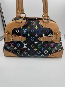 Pre-owned Louis Vuitton As Shown As Shown Black Multicolor Shoulder Bag with Colorful Monogram Pattern and Gold Hardware