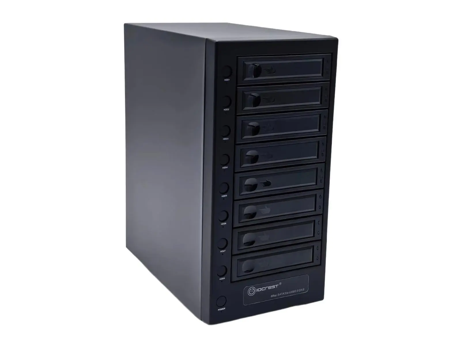 IO-CREST SY-ENC50129 USB 4.0 (40Gbps) Type-C 8 Bay 2.5 Inch and 3.5 Inch SATA Hard Drive External Hard Drive Enclosure