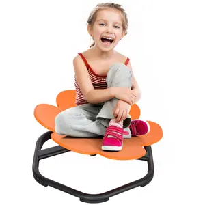 Qaba Sensory Spinning Chair, Kids Swivel Chair, Flower Shaped Sensory Chair for Autism, Kids, Toddlers, Training Body Balance & Coordination