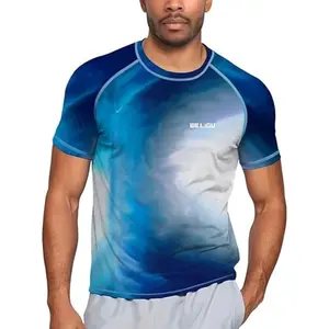 Men's Rashguard Swim Shirt Short Sleeve UPF 50+ Sun Protection Shirt SPF Quick Dry Water Lightweight Shirt lanse-Tshirt