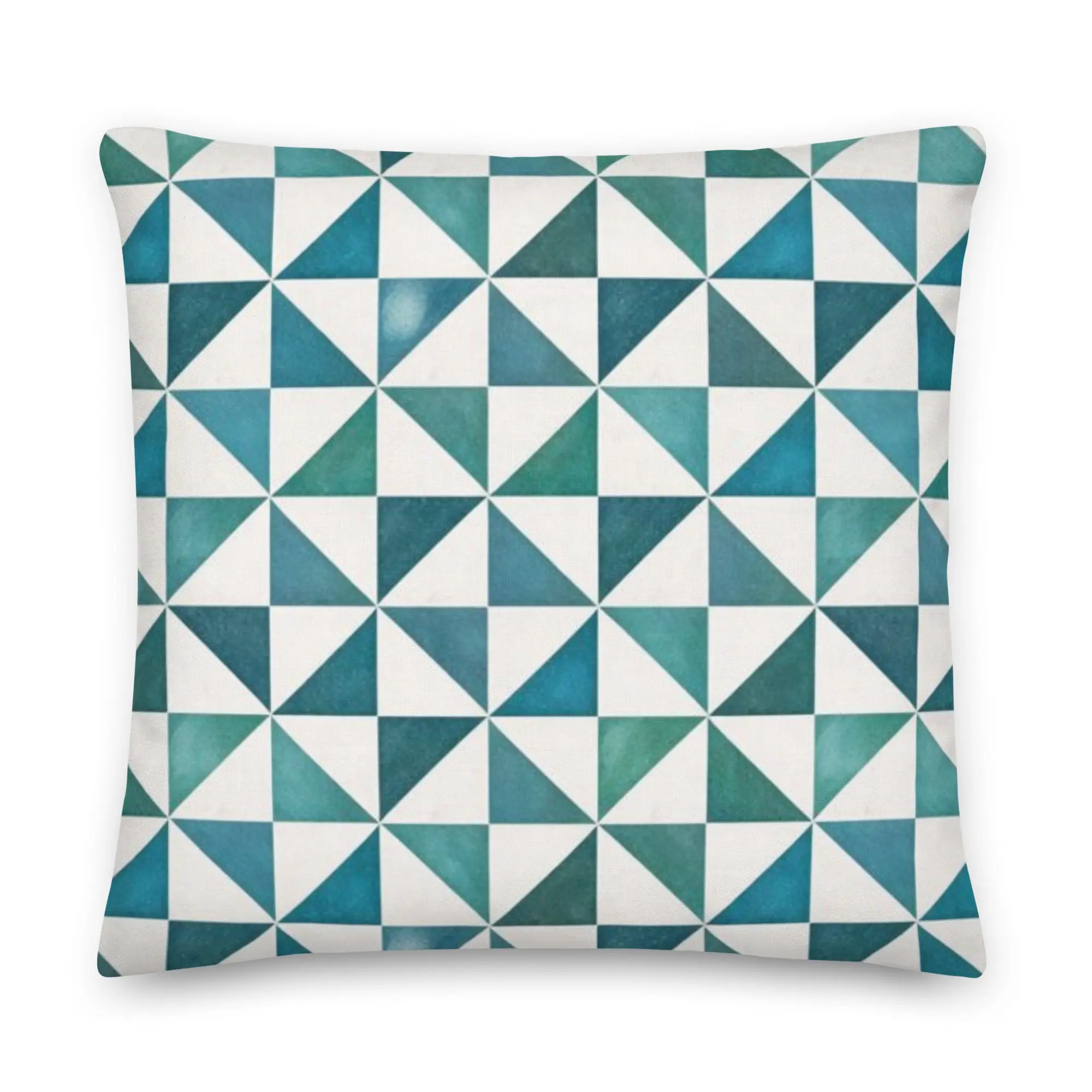 Geometric Modern Abstract Design Accent Pillow - Turquoise