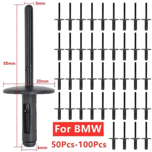 50-100pcs Car Fastener Clips Bumper Door Panel Fender Liner Clips Plastic Rivets 6mm For BMW X1 E84 X3 E83 F25 X5 E53 E70 X6 2026 For your cars