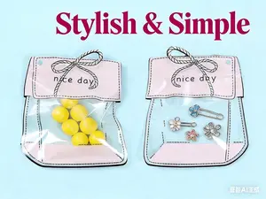 1Pcs Creative 3D Cartoon Self-Sealing Transparent Bag for Powder Puff Hair Clips Jewelry Snacks Candy Storage Gift Wrapping