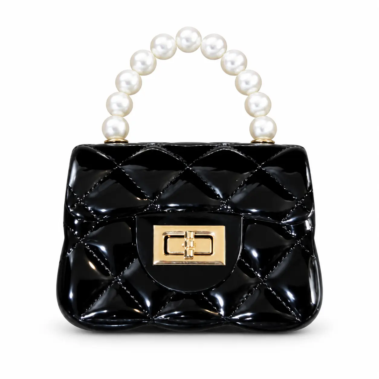 Mini Novelty Black Quilted Evening Bag