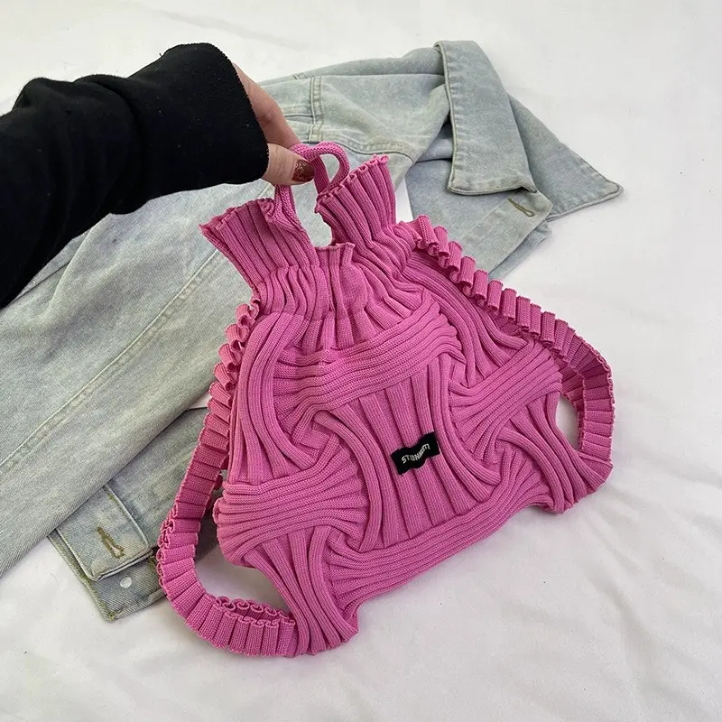 Pleated Drawstring Backpack for Women Men Durable Material Secure Closure Versatile Everyday Use Unisex Design ﻿