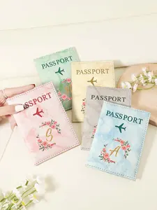 Fashion Letter Pattern Passport Case, Multi Card PU Passport Case with Twist Closure, Business Travel Document Organizer, Lightweight and Portable Travel Essential Handbag, Travel Document Holder
