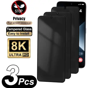 3-Pack Anti-Spy Tempered Glass Screen Protector for Galaxy A Series A73 5G/A53 5G/A71 5G/A70e/A17 5G Series, Privacy Protection Film, Anti-Peep Mobile Phone Film, Anti-Spy Glass Film