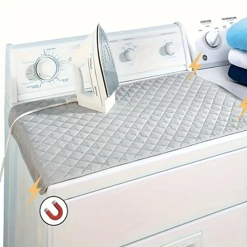 Magnetic Ironing Mat, Thick Cotton Coated Ironing Board, Heat-resistant Ironing Board, Portable Ironing Board Mat for Travel Hotel Dormitory