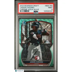 2023 Bowman Draft Jaison Chourio #BDC164 Chrome Aqua Wave 020/125 PSA 9