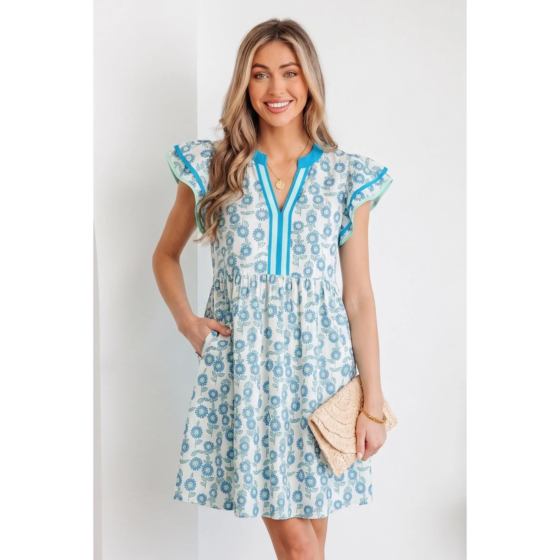 Marlowe Flutter Sleeve Mini Dress