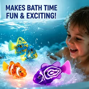 4pc Light-sensing robotic pet clownfish, bath toys, realistic electric swimming aquarium fish, aquarium ornaments, cat-teasing robotic fish, bionic sea fishing lures, batteries, swimming devices
