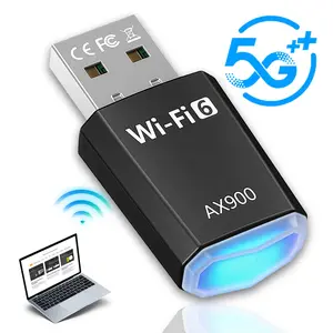 Wireless USB 3.0 WiFi Adapter for Desktops & PC,600Mbps High Speed, Wide Signal Coverage, 5G/2.4G Dual Band WiFi-6 Adapter, Plug and Play,Windows 11/10/8.1/8/7, Black, Network Adapter, Wireless Adapter Dongle