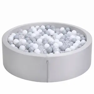 Apojungle Sturdy High-Density Foam Ball Pit, 33.5" Round Baby Play Pit, Non-Toxic & Skin-Friendly for Indoor Play.Toddler Round Ball Pit Playpen, Soft Foam Ball Pool with Milk Silk Fabric, Safe & Cozy Play Space for Babies (No B